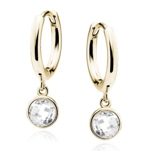 Cercei rotunzi Ø14mm din argint placat cu aur galben cu pietre DiAmanti Z2202DEG_W-DIA (Argint 925‰ 2,4 g.) Cercei rotunzi Ø14mm din argint placat cu aur galben cu pietre DiAmanti Z2202DEG_W-DIA (Argint 925‰ 2,4 g.)
